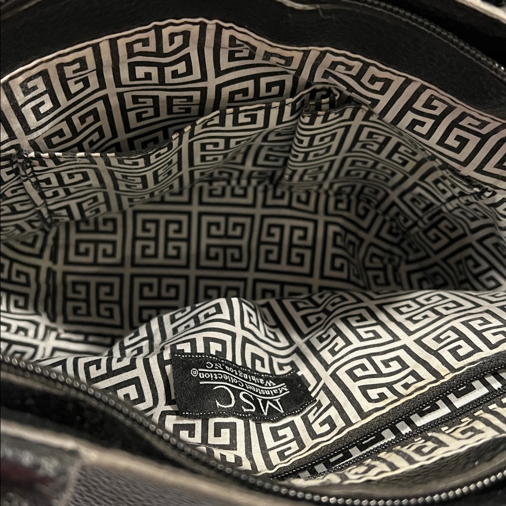 Main Street Collection Black Bow Tote Bag - Vegan Leather EUC - Picture 10 of 10